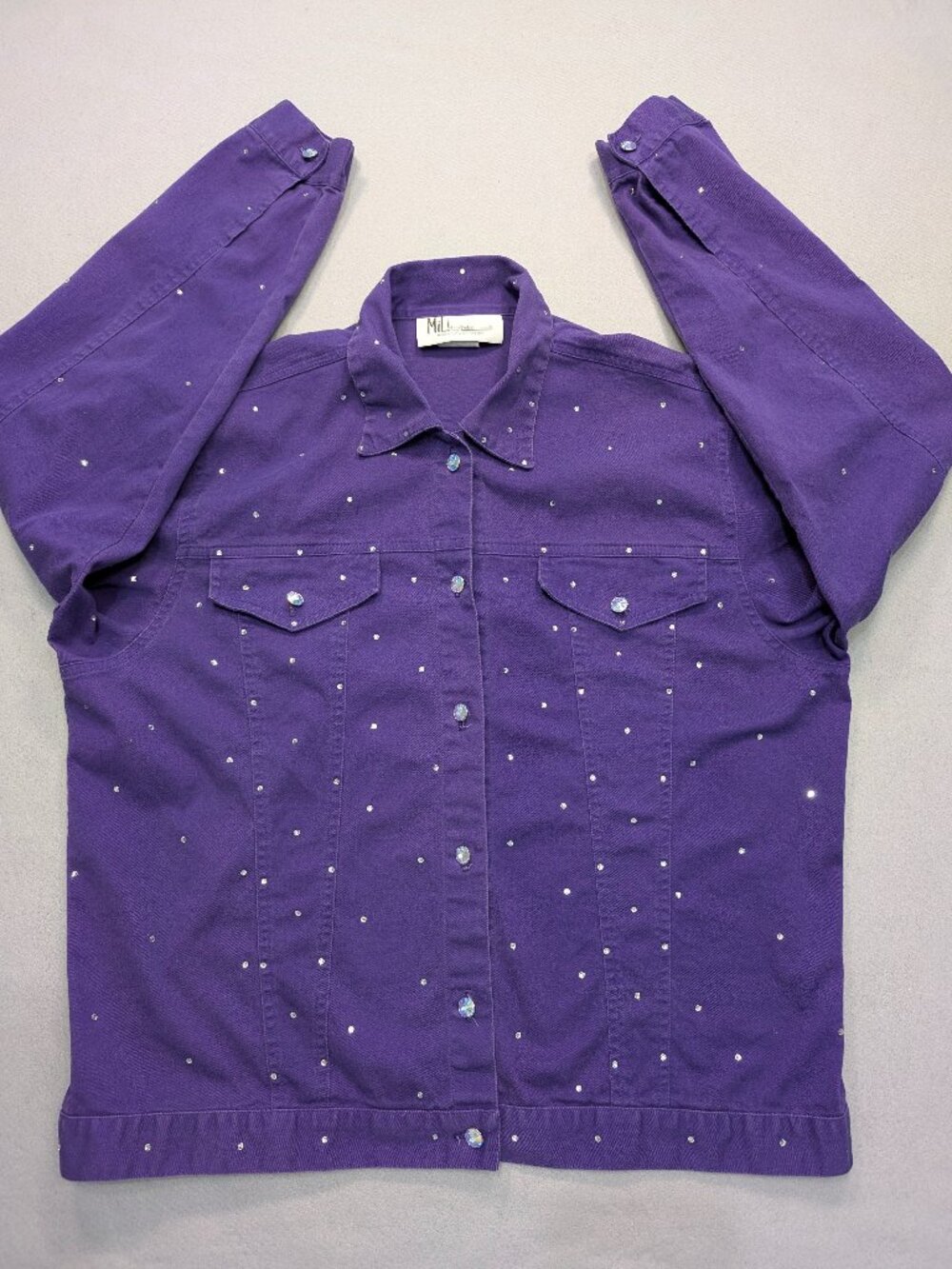 MiLi Designs Purple Rhinestone Bling Jacket Women's Large